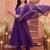 women ethnic motifs embroidered regular thread work kurta with trousers & with dupatta