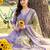 women ethnic motifs printed regular cotton kurta with trousers & with dupatta