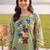 women printed regular cotton kurta with trousers