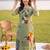 women printed regular cotton kurta with trousers
