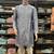 Purple earth silk embroidery sequence work kurta pajama