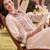 women ethnic motifs embroidered regular thread work kurta with pyjamas
