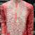 Peach pink simmer silk neck embroidery sequence + printed kurta pajama