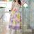 women floral printed empire cotton kurta with trousers