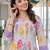 women floral printed empire cotton kurta with trousers