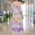 women floral printed empire cotton kurta with trousers