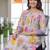 women floral printed empire cotton kurta with trousers