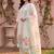 women floral printed regular thread work kurta with trousers & with dupatta