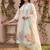 women floral printed regular thread work kurta with trousers & with dupatta