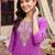 women ethnic motifs embroidered regular thread work kurta with trousers