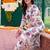 women floral printed regular cotton kurta with trousers