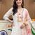 women floral embroidered regular thread work cotton kurta with trousers & with dupatta
