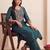 women ethnic motifs embroidered regular thread work liva kurta with trousers