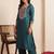 women ethnic motifs embroidered regular thread work liva kurta with trousers