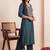 women ethnic motifs embroidered regular thread work liva kurta with trousers