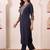 women ethnic motifs embroidered regular thread work kurta with trousers