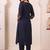 women ethnic motifs embroidered regular thread work kurta with trousers
