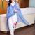 women floral printed regular linen kurta with trousers & with dupatta