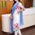 women floral printed regular linen kurta with trousers & with dupatta