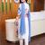 women floral printed regular linen kurta with trousers & with dupatta