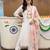 women floral embroidered regular thread work cotton kurta with trousers & with dupatta