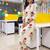 women floral printed regular cotton kurta with trousers