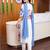 women floral printed regular linen kurta with trousers & with dupatta