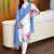 women floral printed regular linen kurta with trousers & with dupatta