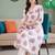 women floral printed empire cotton kurta with trousers