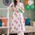 women floral printed empire cotton kurta with trousers