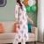 women floral printed empire cotton kurta with trousers
