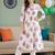 women floral printed empire cotton kurta with trousers