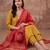 women ethnic motifs regular thread work kurta with trousers & with dupatta