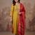 women ethnic motifs regular thread work kurta with trousers & with dupatta