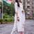women floral embroidered regular thread work liva kurta with trousers & with dupatta