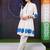 women printed regular cotton kurta with trousers