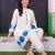 women printed regular cotton kurta with trousers