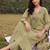 women floral embroidered regular thread work kurta with trousers