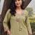 women floral embroidered regular thread work kurta with trousers