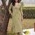 women floral embroidered regular thread work kurta with trousers