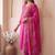 women ethnic motifs embroidered regular thread work cotton kurta with trousers & with dupatta