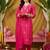 women ethnic motifs printed regular thread work kurta with trousers & with dupatta