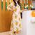 women printed regular cotton kurta with trousers