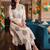 women ethnic motifs embroidered regular thread work cotton kurta with trousers
