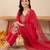 women ethnic motifs embroidered regular liva kurta with trousers & with dupatta