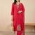 women ethnic motifs embroidered regular liva kurta with trousers & with dupatta