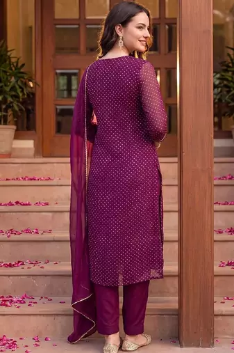 women ethnic motifs printed regular kurta with trousers & with dupatta