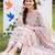 women ethnic motifs printed regular cotton kurta with trousers & with dupatta