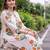 women floral printed regular cotton kurta with trousers