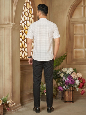 Off white cotton plain shirt 3